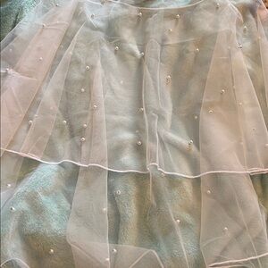 Sheer White Beaded Overlay